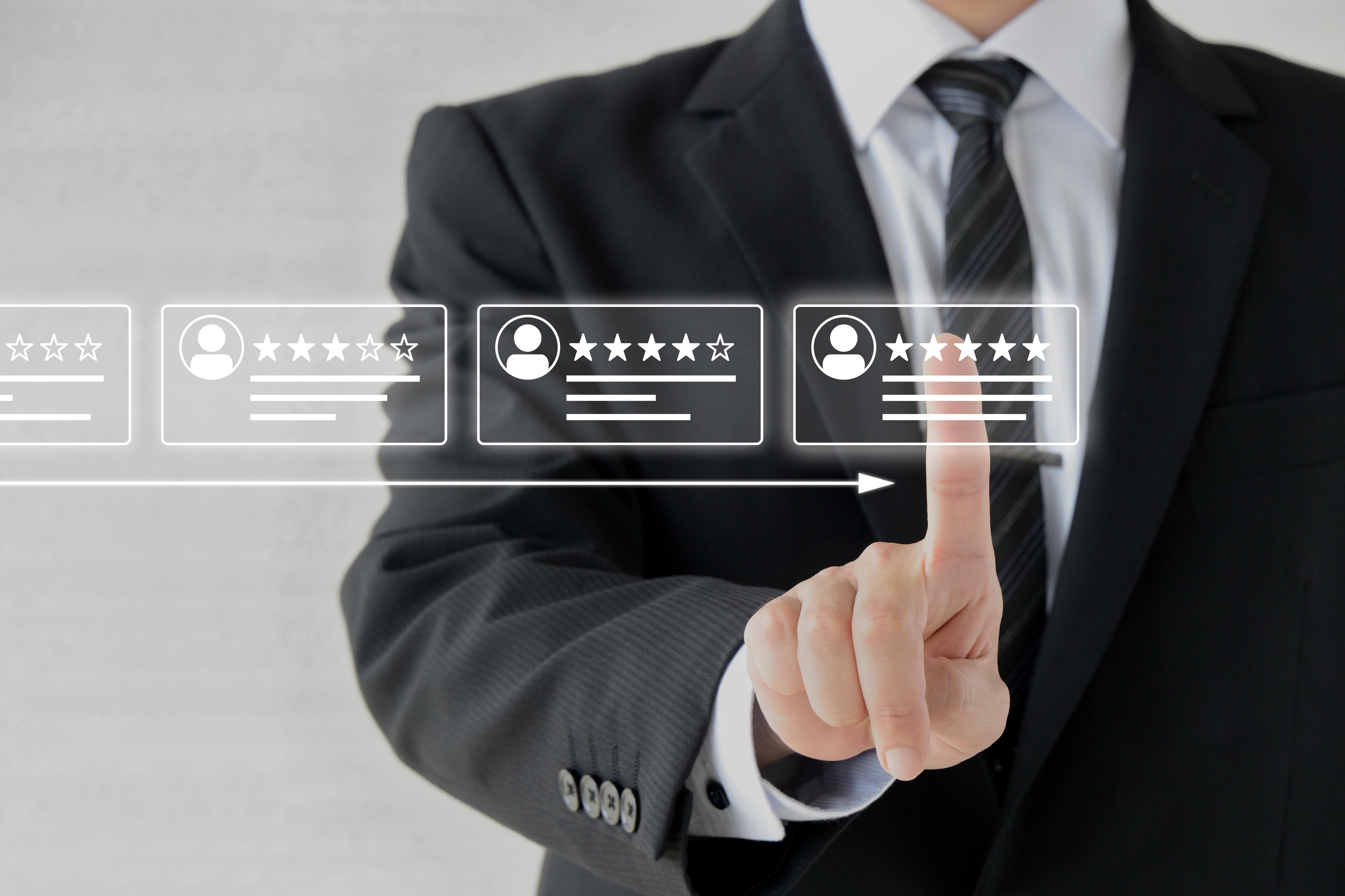 Notation client sur une interface digitale